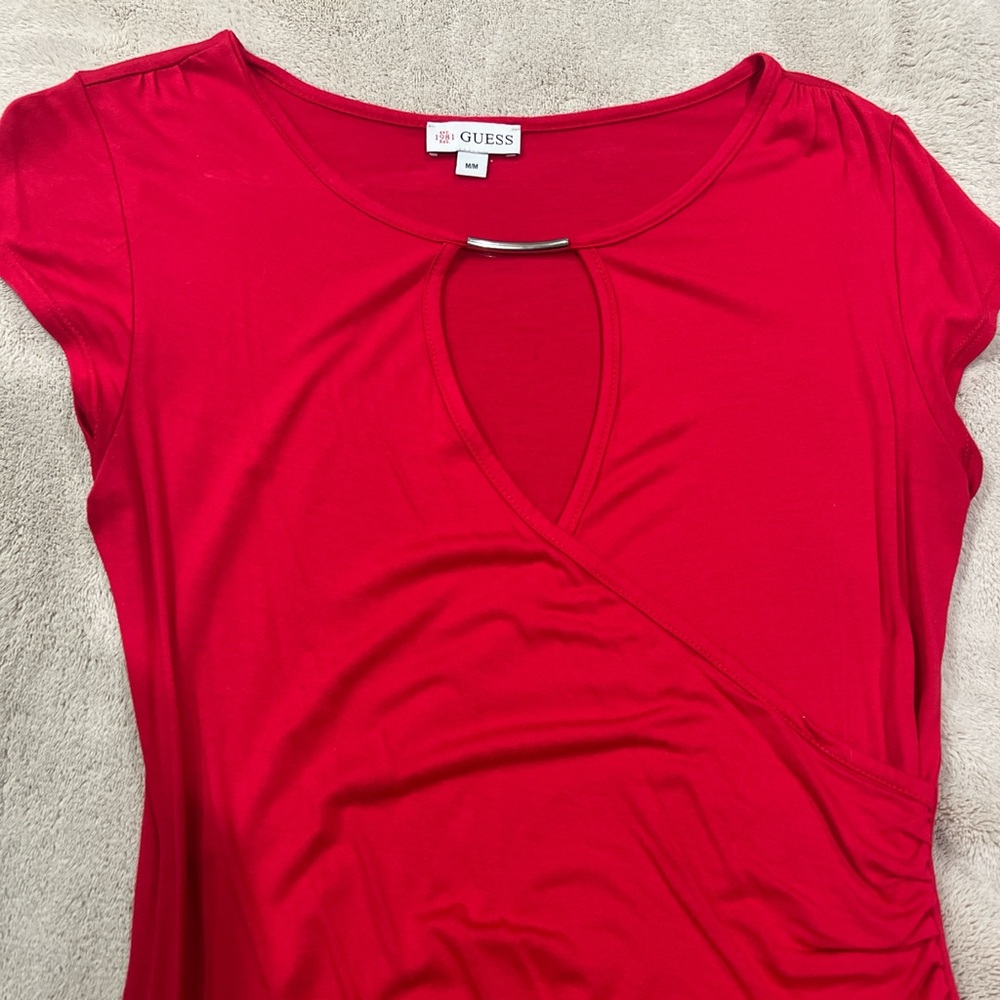 Red guess blouse